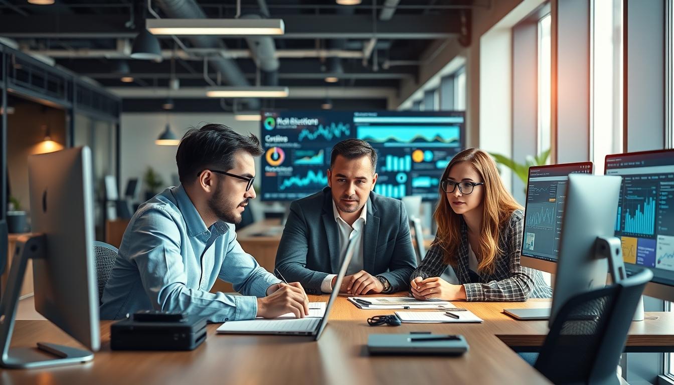 AI software company team and business technology strategy